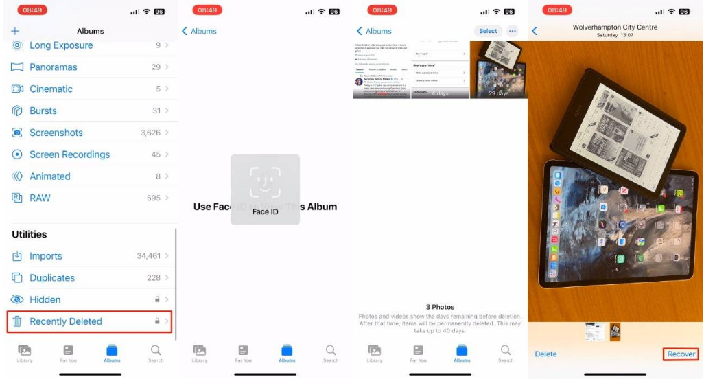 宜秀苹果14维修分享 iPhone14 上恢复已删除的照片 