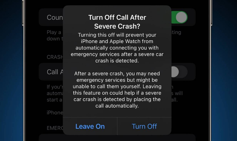 宜秀苹果14维修分享 iPhone 14 和 Apple Watch 上关闭崩溃检测 
